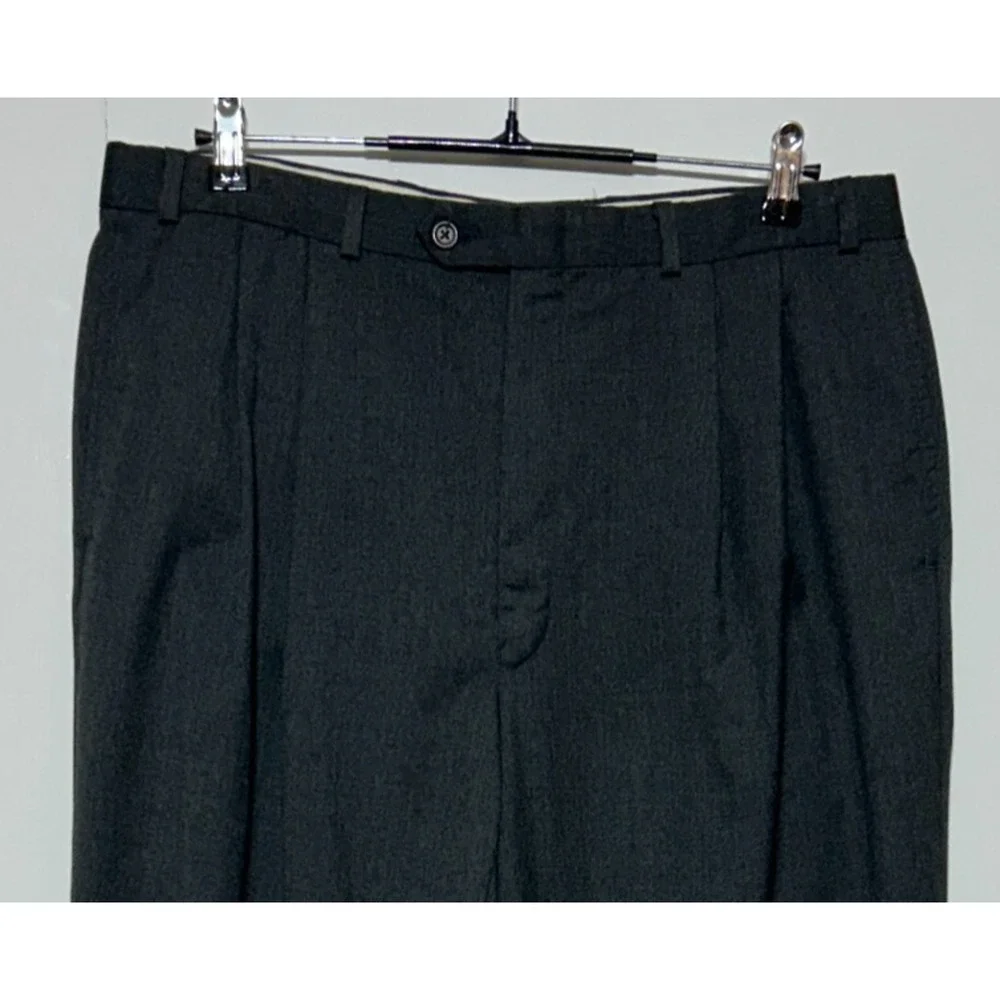 Lauren Ralph‎ Lauren Dress Pants Mens 36x32 Gray Wool Pleated Cuffed